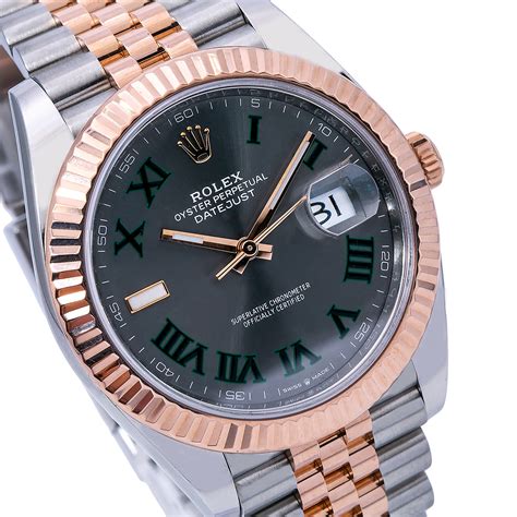 rolex datejust 41 rose gold wimbledon dial